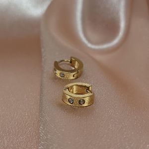 Tiny Gold Double Bling Huggie Earrings